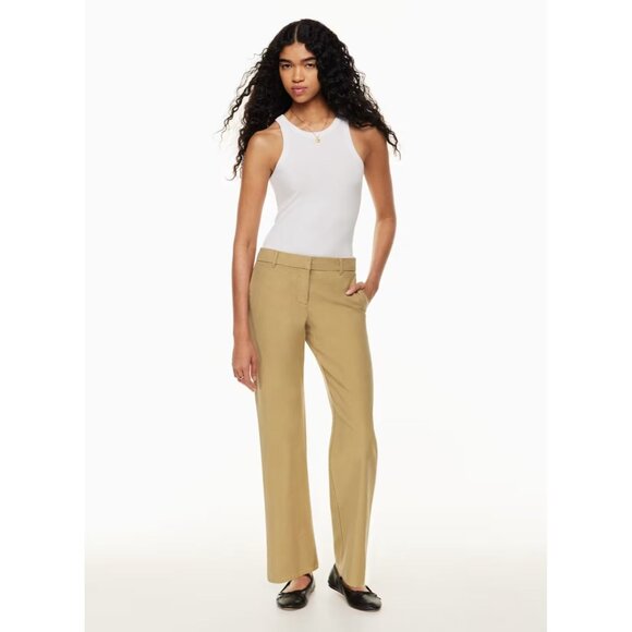 Aritzia WILFRED FREE Como Black Cotton Sateen Low Rise Chino Pants, Size 4 - Picture 9 of 13